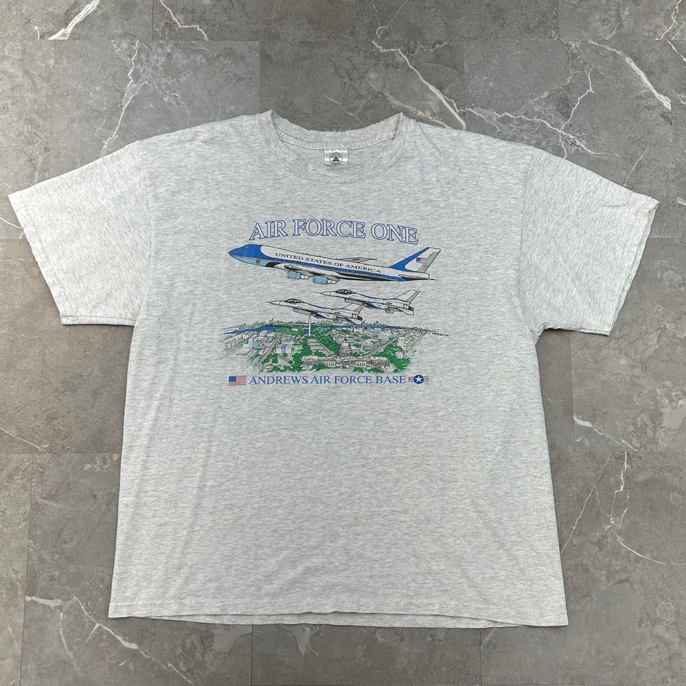 90s Vintage Air Force One Graphic Tee Mens XL Andrews Air Force Base Distressed
